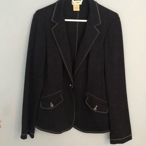 TravelSmith Dark Blazer with Light Stitching